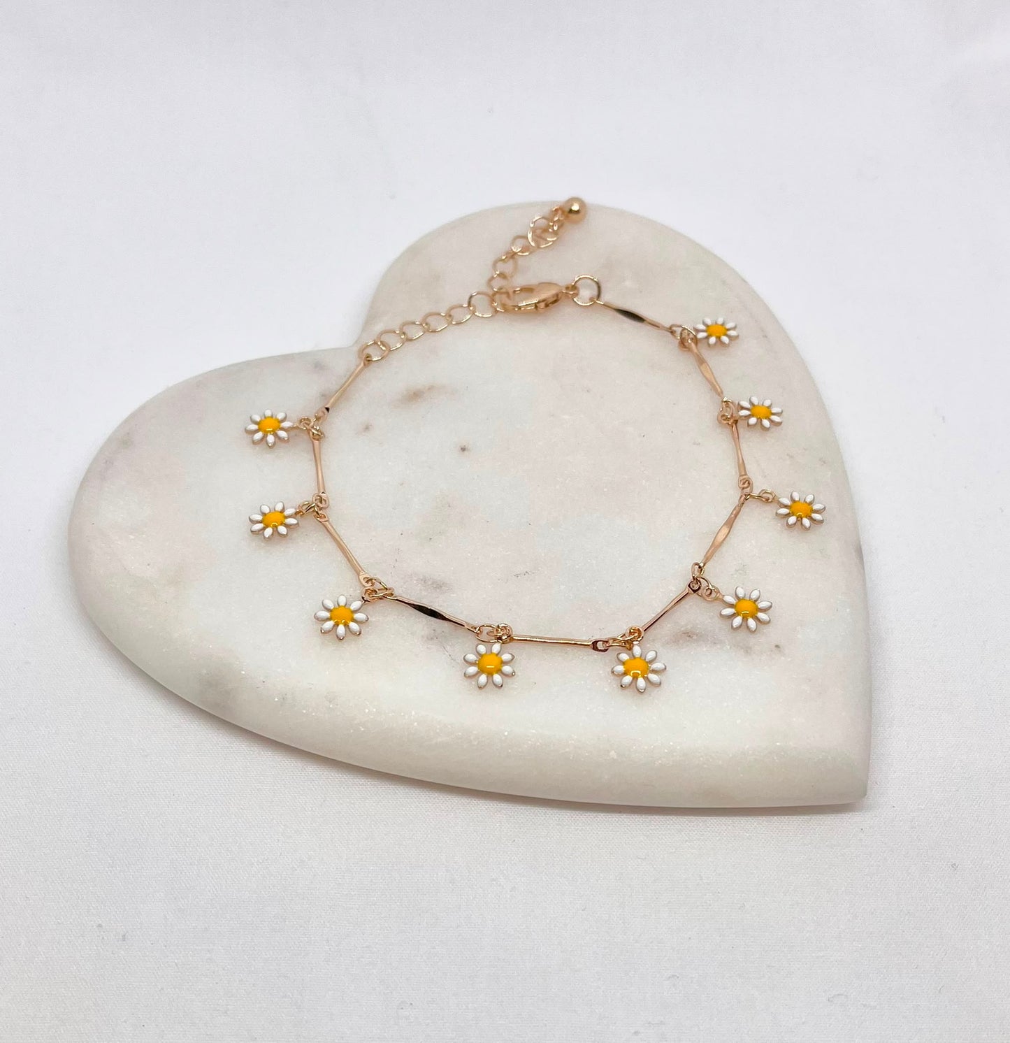 Daisy Drop Charm Bracelet