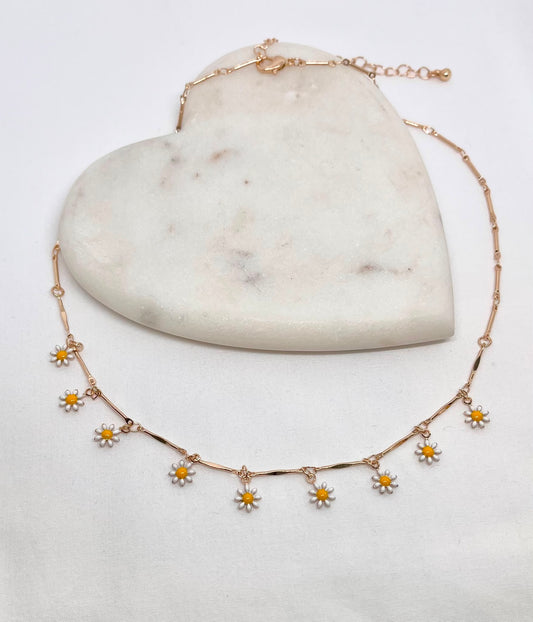 Daisy Drop Charm Necklace