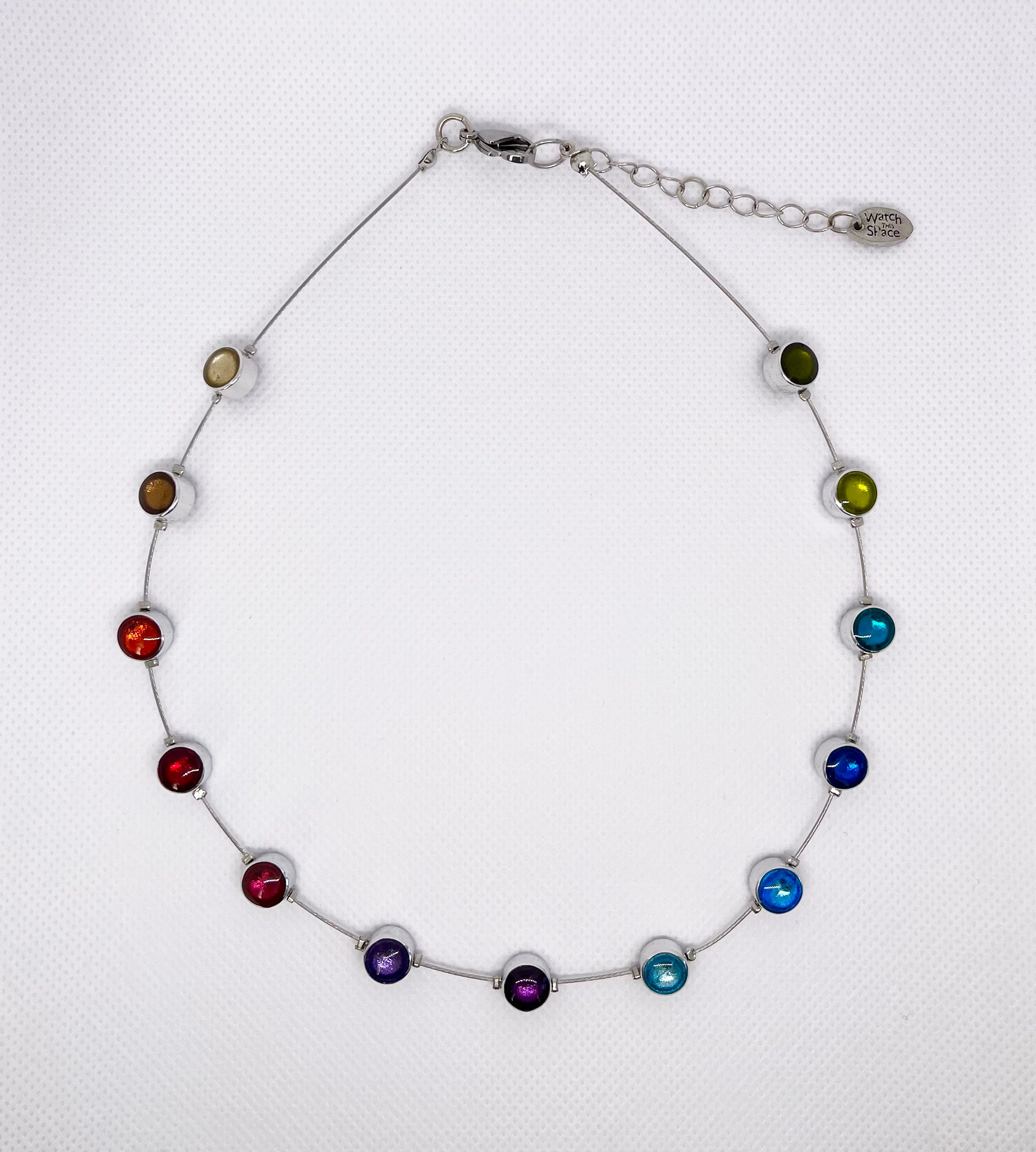 Rainbow Bezel Strand Necklace