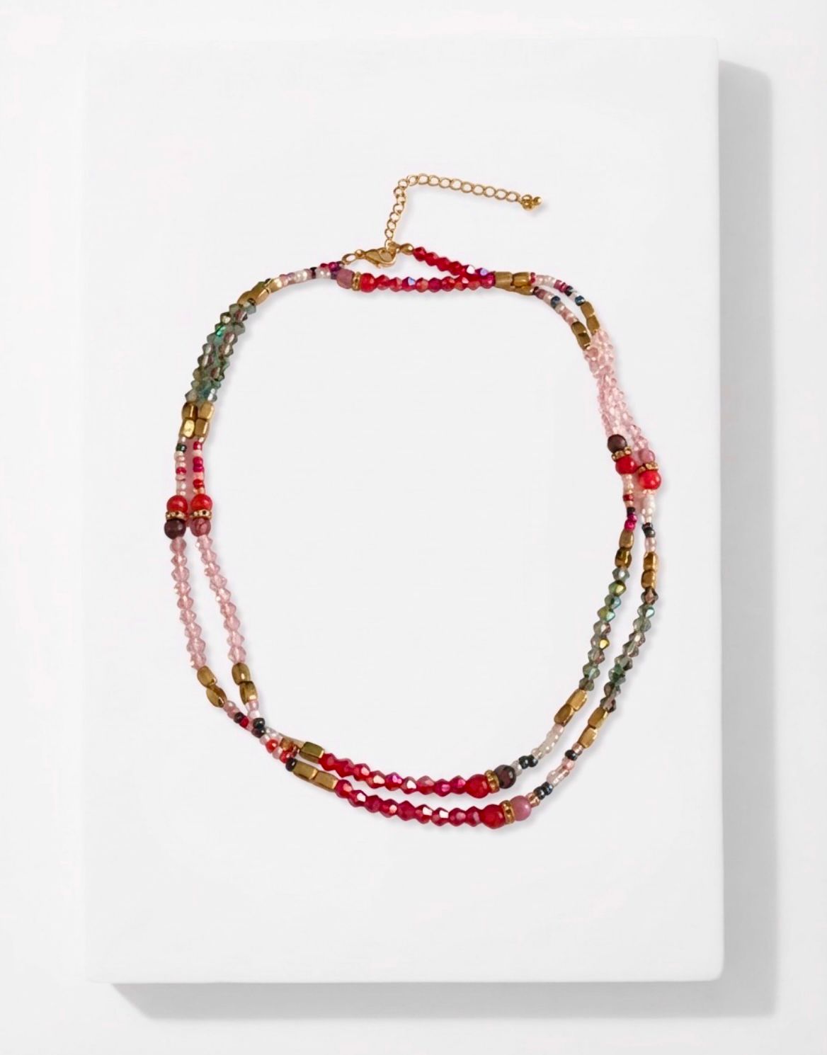 The Artisan Ruby & Gold Bead Necklace