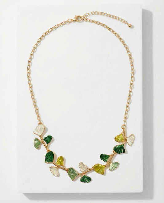 The Emerald Leaf Cascade Necklace